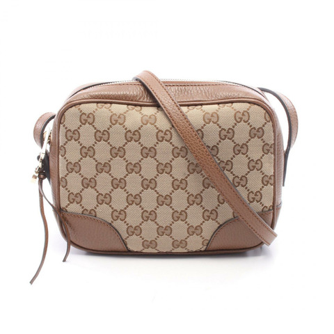 GUCCI Bree GG帆布單肩斜背包 449413 帆布皮革 米色 二手