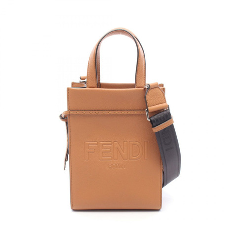FENDI Go To Shopper S 手提肩斜背包 7VA584 棕色皮革 二手