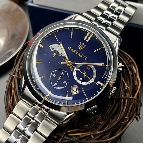 MASERATI手錶,編號R8873613001,42mm銀錶殼,銀色錶帶款