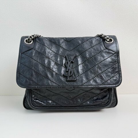 YSL聖羅蘭/Saint laurent NIKI系列手袋單肩包斜挎包 黑色 2022年