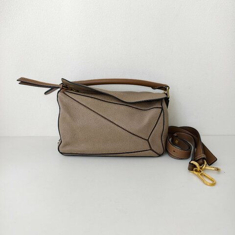 羅意威/Loewe  puzzle 幾何拼接 牛皮 小號 大象灰 手提包 斜挎包 2019年