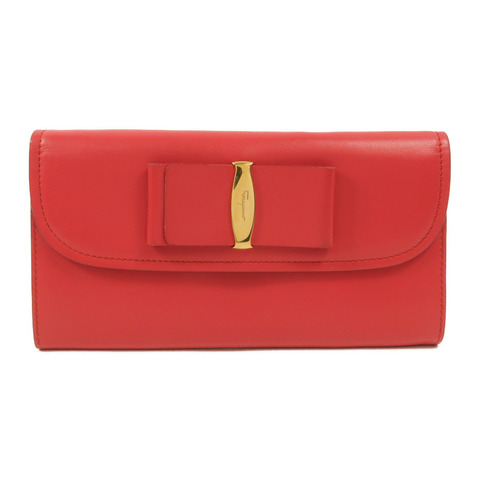 Salvatore Ferragamo 牛皮皮革Vara Bow Continental Wallet錢包