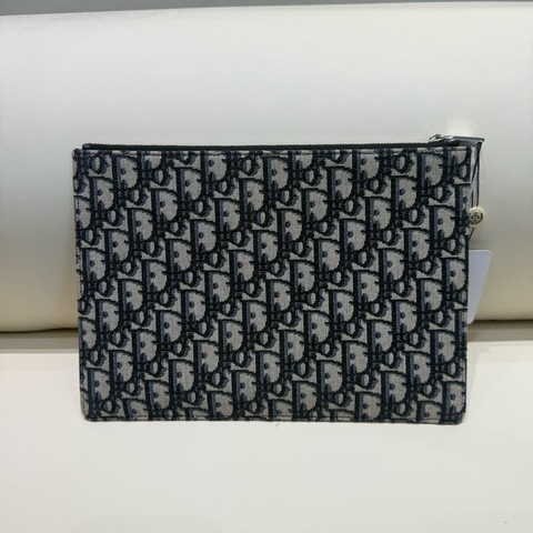 Dior迪奧oblique刺繡老花滿印手拿包