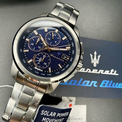 MASERATI手錶,編號R8873645004,44mm銀錶殼,銀色錶帶款