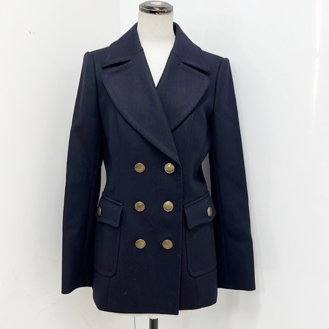 BURBERRY｜博柏利 藏青色雙排扣羊毛西裝外套