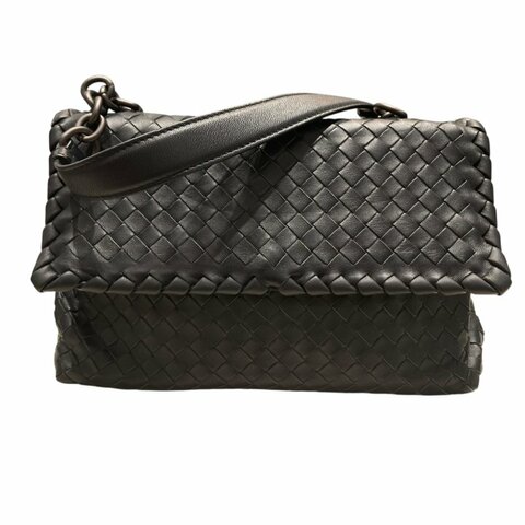 BOTTEGA VENETA 葆蝶嘉 OLIMPIA手提包 牛皮 黑色 黑釦