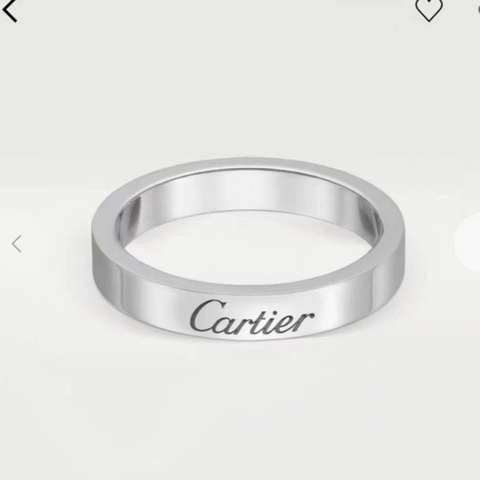 Cartier卡地亞 cde系列戒指 窄版 經典款  鉑金950 尺寸51號 單戒指無附件