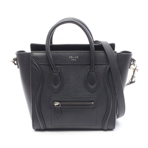 CELINE Luggage Nano Shopper 2WAY 手提包，黑色皮革，二手女款