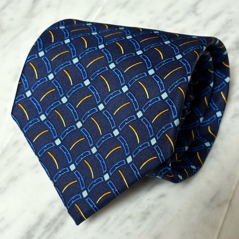 真品 FENDI 絲綢領帶 Zucca 義大利製 100% Silk