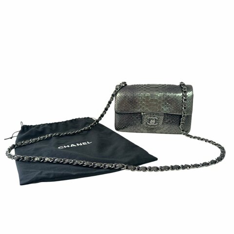 CHANEL *罕有* CC 絕版蛇皮 迷你經典 鏈條包