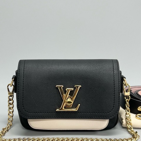 Louis Vuitton 路易威登 LockmeTender 黑白拼色小號郵差包 芯片款 尺寸19×15