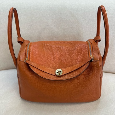 Hermes 愛馬仕 橙色 金扣Lindy34