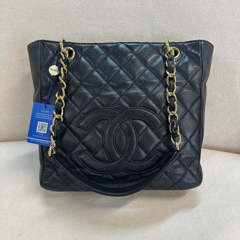 Chanel 香奈兒黑金 pst 荔枝 牛皮 單肩斜挎包 11開