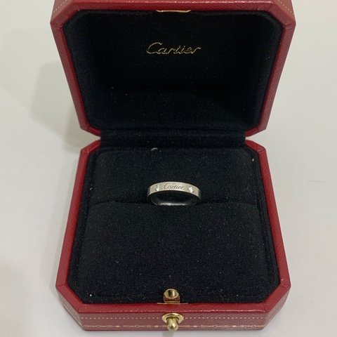 卡地亞/Cartier C de 鉑金材質 logo戒指  圈號；48圈號