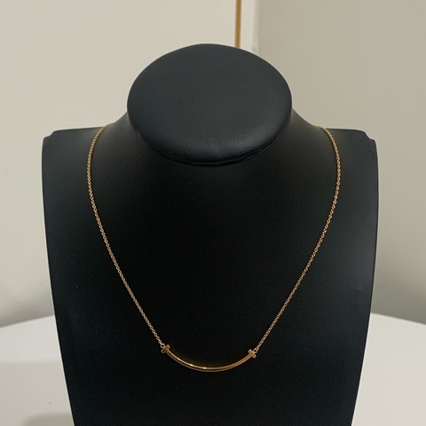 蒂芙尼/Tiffany 黃金色小號笑臉項鍊 Tiffany T 系列 18K 小號 Smile
