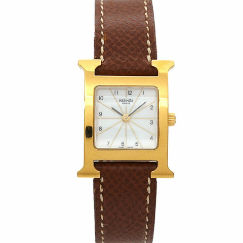 愛馬仕 H-Watch HH1 201 女士腕錶 白色棕色石英錶