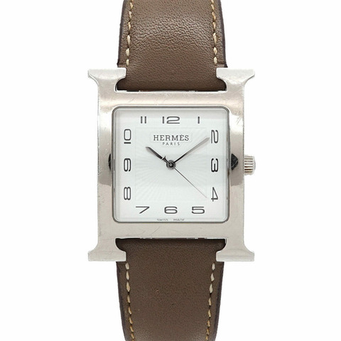 愛馬仕 H-Watch HH1 810 男士腕錶 日期顯示 白色 灰色 石英錶 H