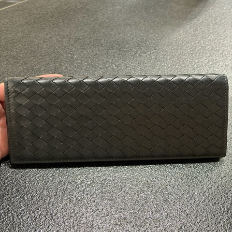 Bottega Veneta 葆蝶家 黑色長款信封錢包