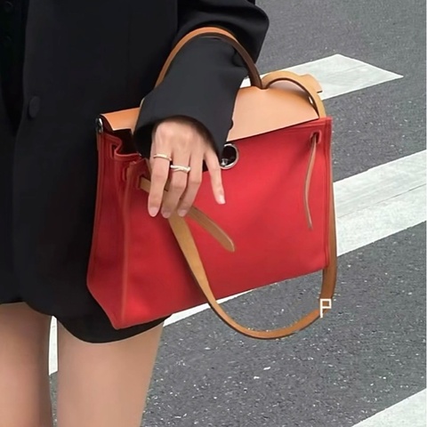 Hermès 愛馬仕herbag31棕紅配色 T刻