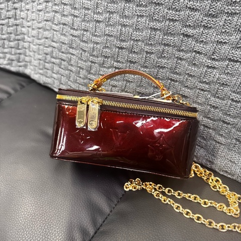 Louis Vuitton 經典車釐子色手拎化妝首飾盒化妝盒