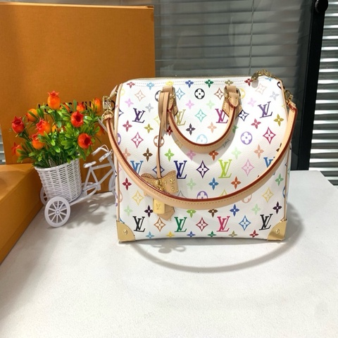 LV路易威登  speedy30白三彩，五金带膜