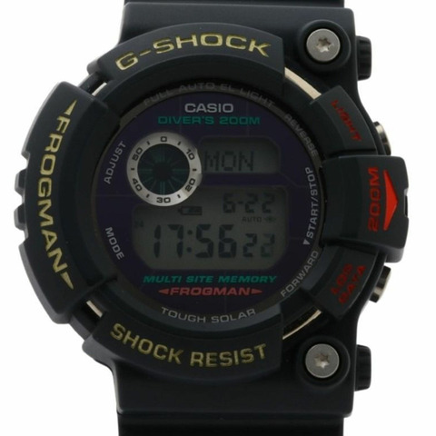 卡西歐 G-SHOCK FROGMAN GW-200 手錶，灰色，樹脂，鈦金屬，男士數位手錶