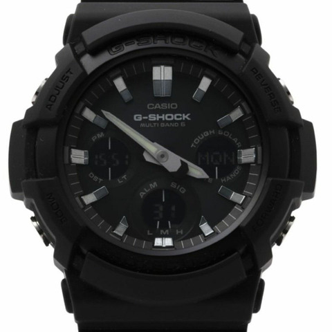 卡西歐 G-SHOCK GAW-100 系列 GAW-100B-1AJF 指針/數位雙顯男士手錶，黑色樹脂/鋁合金錶殼