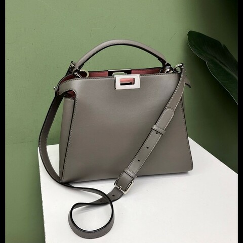 Fendi peekaboo芬迪灰色手提斜挎包