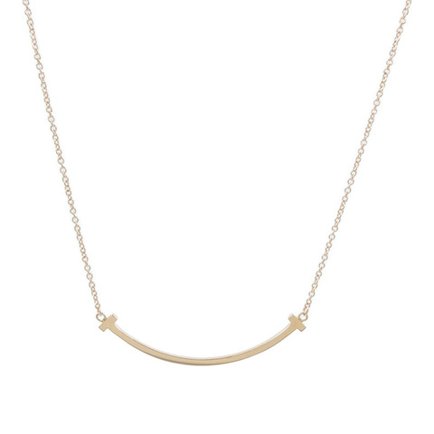 TIFFANY＆CO 18K玫瑰金Smile Necklace項鍊