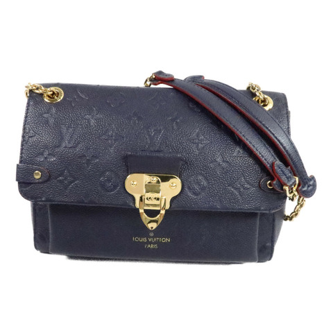LOUIS VUITTON Monogram Empreinte Vavin PM金扣肩背袋深藍色