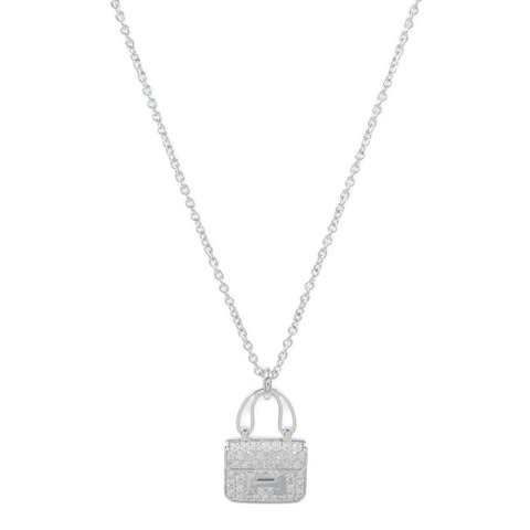 HERMES 18K白金Amulettes Constance Pentant鑽石項鍊