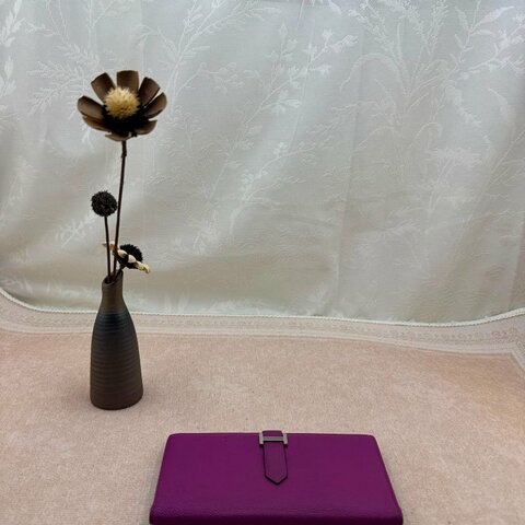 Hermès Bearn 紫羅蘭色 Epsom H 扣長銀包