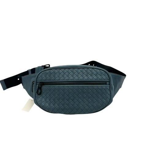 【美收精品】Bottega Veneta 藍色手工編織小羊皮腰包  C-872【隔月月中將轉賣至日本 上架期限30天】