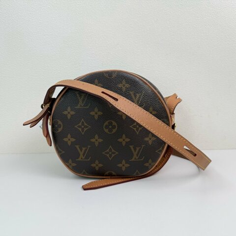 LV路易威登/LOUIS VUITTON BOITE CHAPEAU小號 棕色塗層帆布老花圓餅包單肩包斜挎包 金色五金 2020年