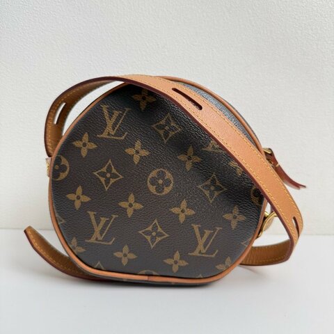 LV路易威登/LOUIS VUITTON BOITE CHAPEAU小號 棕色塗層帆布老花圓餅包單肩包斜挎包 金色五金 2020年