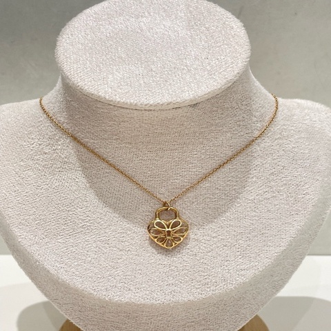 Tiffany｜蒂芙尼 鏤空愛心鎖頭黃金項鍊