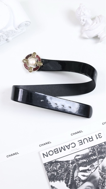 Chanel 07年船舵彩色琉璃扣漆皮腰带