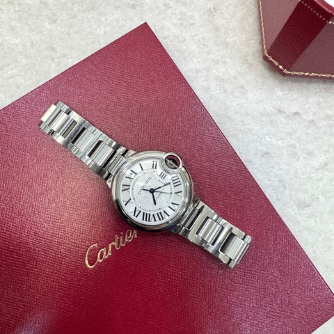 Cartier 白錶盤藍氣球 ballon bleu機械腕錶33mm/W6920071