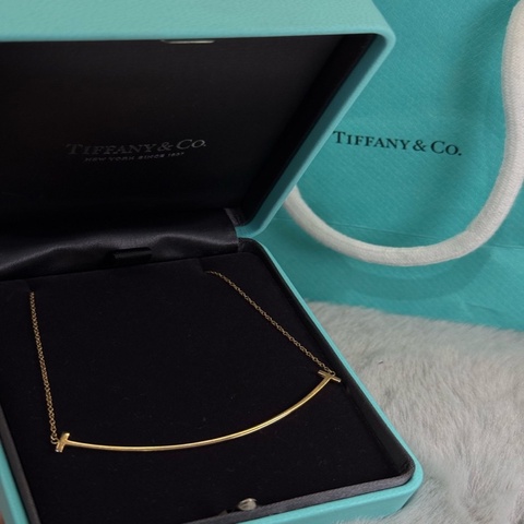 Tiffany/蒂芙尼 Co. T系列大號微笑項鍊 18K玫瑰金