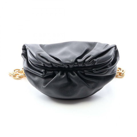 BOTTEGA VENETA 鏈條迷你腰包 651445 黑色皮革 二手