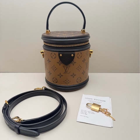 99新 Louis Vuitton 路易威登 老花發財桶 純芯片 有鎖鑰匙