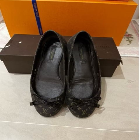LOUIS VUITTON LV Debbie Monogram 蝴蝶結平底鞋 34.5號｜附原廠鞋盒・購證