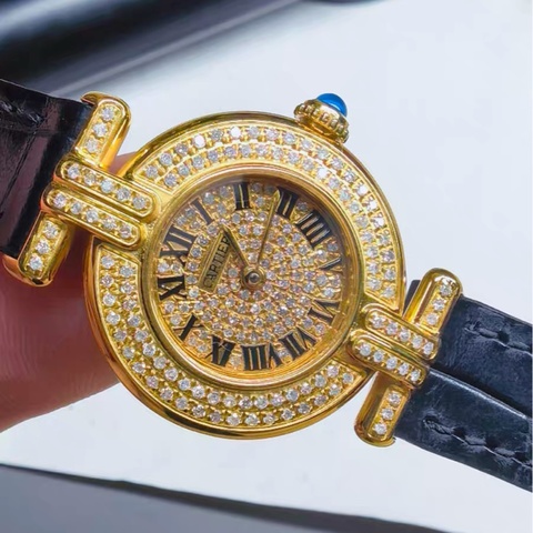 【1萬戴出上百萬效果👍🏻全網最低價💫】Cartier/卡地亞 小旋風系列女士 鑽石腕錶