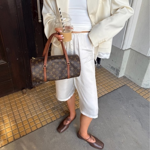 【震撼撿漏價✨全網最低價】Louis Vuitton/LV 巴比龍26紅皮手提包 送 子袋 （贈送小狗掛飾）❤️