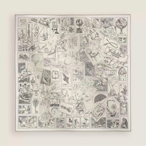 Hermes 愛馬仕 絲巾 福寶集郵者 90 LE PHILATELISTE DU FAUBOURG SCARF