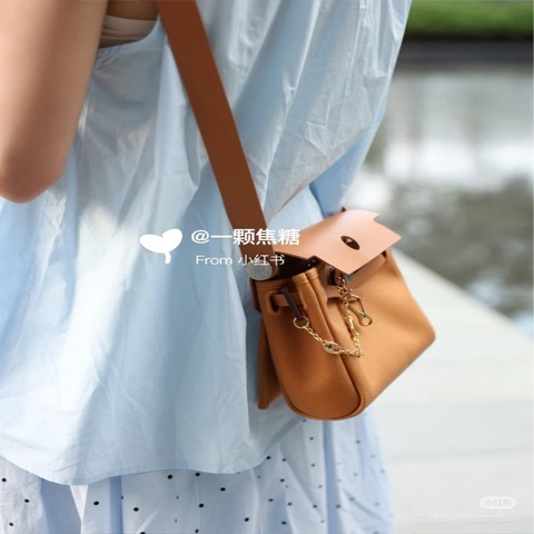 愛馬仕Hermes Mini herbag 自然沙色金釦G刻