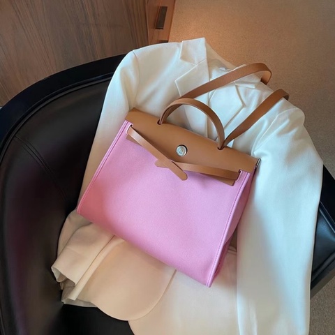 【減齡桃粉👛非常可愛的一顆🩷】Hermes愛馬仕 herbag31 玫瑰粉拼牛皮手提包