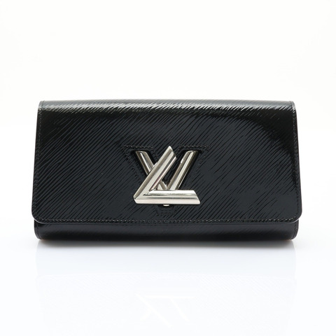 黑色 EPI 水波紋牛皮 Portefeuille Twist 兩折 長夾 有刻印【LOUIS VUITTON LV 路易威登】 M6117N