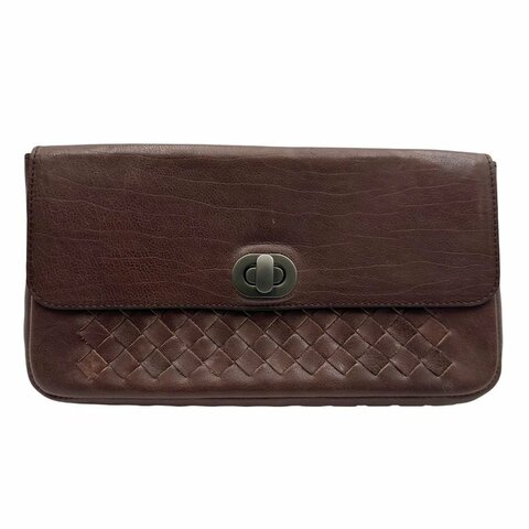 【美收精品】Bottega Veneta 棕色編織小羊皮手機包  C-864【隔月月中將轉賣至日本 上架期限30天】