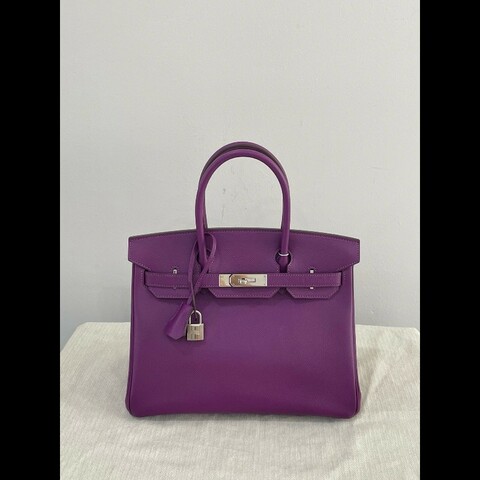 Hermès Birkin 30 Anemone Epsom Silver Hardware